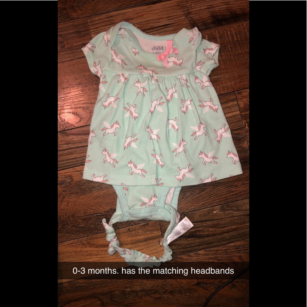 0-3 month onesie with matching headband